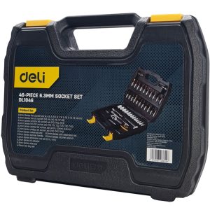 DELI σετ εργαλείων DL1046, με θήκη, 1/4", Cr-V, 46τμχ 3 1/4"