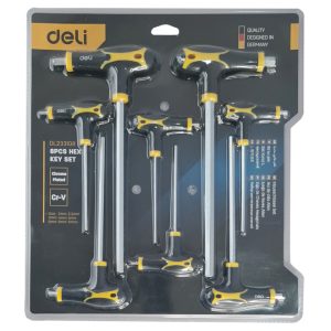 DELI σετ κλειδιά Allen DL233108, τύπου Ταφ, 2-10mm, Cr-V, 8τμχ 2 τύπου Ταφ