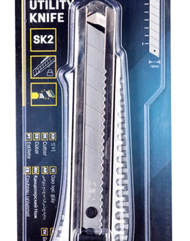 DELI μεταλλικό κοπίδι με ασφάλεια DL4255, 18mm, ασημί 3 ασημί