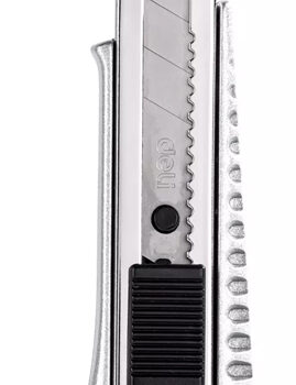 DELI μεταλλικό κοπίδι με ασφάλεια DL4255, 18mm, ασημί 1 DELI μεταλλικό κοπίδι με ασφάλεια DL4255