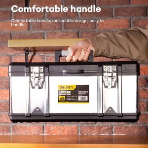 DELI εργαλειοθήκη 35716, μεταλλικό κούμπωμα, 40x18x18cm, ασημί 4 ασημί