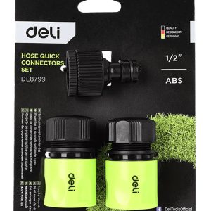 DELI σετ σύνδεσμοι λάστιχων νερού DL8799, 1/2" & 3/4", 3τμχ 4 DL8799 3