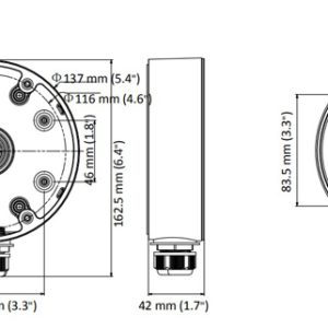 HIKVISION HIWATCH βάση κάμερας DS-1280ZJ-DM21, μεταλλική, λευκή 2 μεταλλική