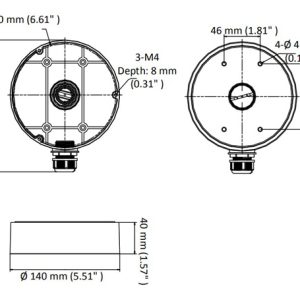 HIKVISION HIWATCH βάση κάμερας DS-1280ZJ-DM45, μεταλλική, λευκή 2 μεταλλική