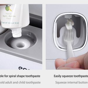 ECOCO Διανεμητής οδοντόκρεμας με βάσεις οδοντόβουρτσας και ποτήρια E1802 4 E1802 2