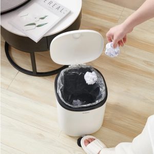 ECOCO κάδος απορριμμάτων E2228 με πεντάλ, 11lt, λευκός 3 λευκός