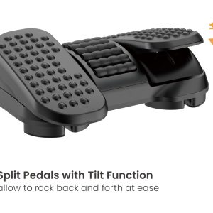 BRATECK υποπόδιο γραφείου FR16-01 με πεντάλ εκγύμνασης ποδιών, μαύρο 4 FR16 01 3