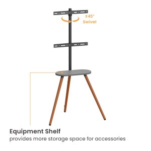 BRATECK βάση δαπέδου FS28-44F-04 για τηλεόραση 43-65" έως 35kg, με ράφι 3 FS28 44F 04 2