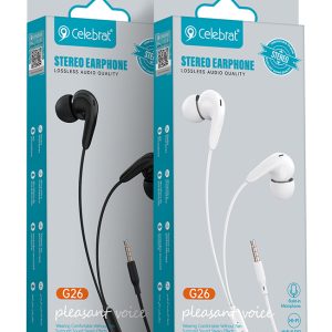 CELEBRAT earphones με μικρόφωνο G26, 3.5mm σύνδεση, Φ10mm, 1.2m, μαύρα 4 1.2m