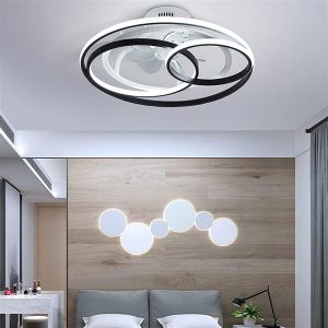 POWERTECH ανεμιστήρας οροφής HLL-0108 με LED φως, 50W, Φ50x21cm, μαύρος 2 50W