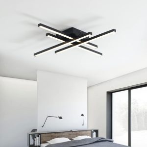 POWERTECH LED φωτιστικό οροφής HLL-0111, 50W, 4500K, 9x60x60cm, μαύρο 2 50W