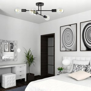 POWERTECH φωτιστικό οροφής HLL-0149, 4x E27, μεταλλικό, μαύρο 2 4x E27