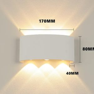 POWERTECH LED φωτιστικό τοίχου HLL-0160, 6W, 4000K, 480lm, IP65, λευκό 4 480lm
