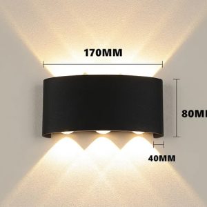 POWERTECH LED φωτιστικό τοίχου HLL-0161, 6W, 4000K, 480lm, IP65, μαύρο 4 480lm