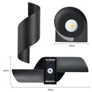 POWERTECH LED φωτιστικό τοίχου HLL-0163, 10W, 4000K, 800lm, IP65, μαύρο 4 800lm