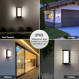 POWERTECH LED φωτιστικό τοίχου HLL-0166, 12W, 4000K, 960lm, IP65, μεταλλικό, μαύρο 2 12W