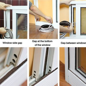 Αυτοκόλλητη μονωτική ταινία HUH-0086 για παράθυρα, 7x6mm, 5m, καφέ 2 7x6mm