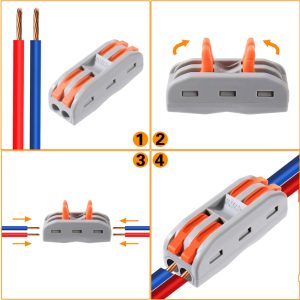 POWERTECH κλέμα σύνδεσης καλωδίων HUH-0090, 2 θέσεων, 0.08mm-4mm², 10τμχ 3 0.08mm-4mm²