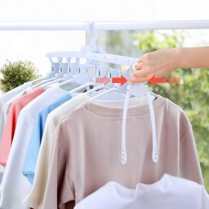 Κρεμάστρα ντουλάπας HUH-0107, 8 θέσεων, αναδιπλούμενη, λευκή 3 αναδιπλούμενη