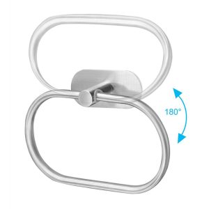 Κρεμάστρα τοίχου HUH-0114 για μπάνιο, μεταλλική, 20.5cm, ασημί 3 20.5cm