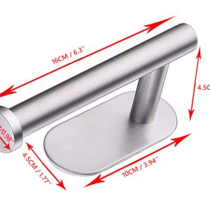 Βάση μπάνιου HUH-0116 για χαρτί υγείας, μεταλλική, 4.5x4.5x16cm, ασημί 3 4.5x4.5x16cm