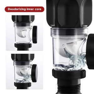 Εύκαμπτο σιφώνι νιπτήρα HUH-0139, μπάνιου/κουζίνας, Φ32mm, λευκό 3 Φ32mm