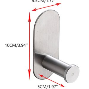 Κρεμάστρα τοίχου HUH-0144 για μπάνιο, μεταλλική, 4.5x5x10cm, 42gr, ασημί 3 4.5x5x10cm