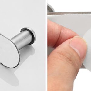 Κρεμάστρα τοίχου HUH-0144 για μπάνιο, μεταλλική, 4.5x5x10cm, 42gr, ασημί 4 42gr