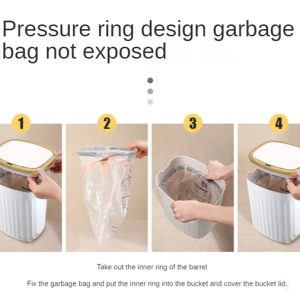 Κάδος απορριμμάτων HUH-0147, με φωτοκύτταρο & αυτόματο άνοιγμα, 12lt, λευκός 4 λευκός