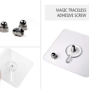 HOME USE αυτοκόλλητες βάσεις HUH-0156, 57x57mm, διάφανο, 4τμχ 3 διάφανο