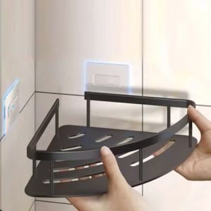 HOME USE γωνιακό ράφι τοίχου HUH-0159, αλουμινίου, 28x5.5x21cm, μαύρο 3 28x5.5x21cm