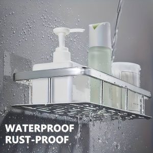 HOME USE ράφι τοίχου HUH-0161, αλουμινίου, 30x5x13cm, ασημί 3 30x5x13cm