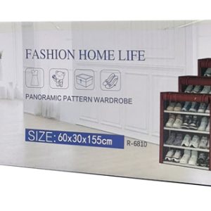 HOME USE υφασμάτινη παπουτσοθήκη HUH-0180 με 5 ράφια, 60x30x90cm, γκρι 3 γκρι