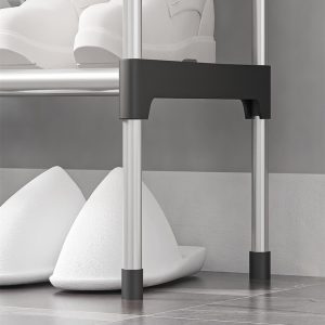 HOME USE παπουτσοθήκη HUH-0181, 5 ράφια, 60x30x95cm, μαύρη-ασημί 3 60x30x95cm