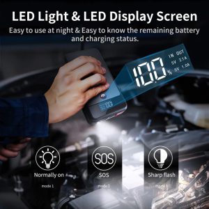 UTRAI εκκινητής μπαταρίας αυτοκινήτου Jstar Air με φακό, 12V/1000A, 13000mah 3 13000mah