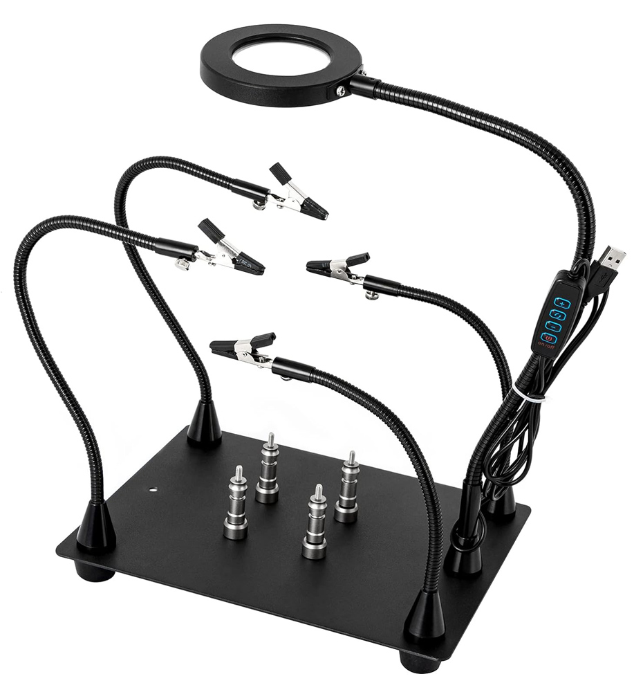 KAISI βάση πλακέτας PCB TE-808 με μεγεθυντικό φακό & βραχίονες KAISI βάση πλακέτας PCB TE-808 με μεγεθυντικό φακό & βραχίονες