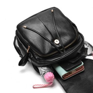 ROXXANI γυναικεία τσάντα πλάτης LBAG-0018, μαύρη 4 LBAG 0018 3