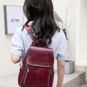 ROXXANI γυναικεία τσάντα πλάτης LBAG-0019, κόκκινη 4 LBAG 0019 3