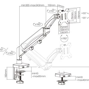 BRATECK βάση γραφείου LDT56-C012 για οθόνη 17"-32", έως 9kg 4 LDT56 C012 2