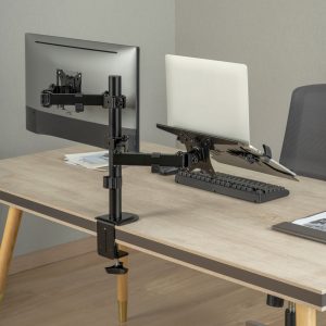 BRATECK βάση γραφείου LDT66-C024ML για οθόνη 17"-32" & laptop, έως 9kg 3 LDT66 C024ML 1