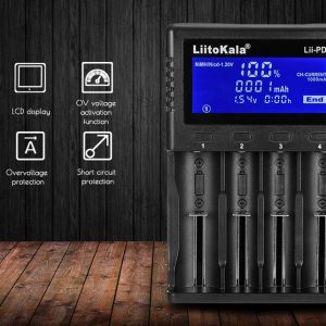 LIITOKALA φορτιστής LII-PD4 για μπαταρίες NiMH/CD, Li-Ion, IMR, 4 slots 2 LII PD4 1
