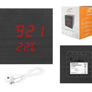 LTC ψηφιακό ρολόι LXLTC07 με ξυπνητήρι & θερμόμετρο, επιτραπέζιο, μαύρο 3 μαύρο