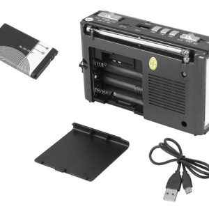 HMIK φορητό ραδιόφωνο & ηχείο MK-918 με φακό, USB/TF/AUX, γκρι 3 γκρι