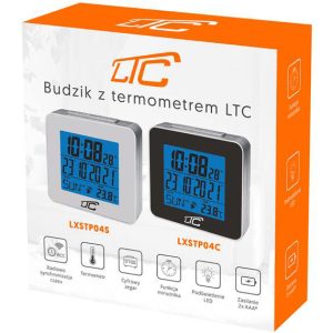 LTC ψηφιακό ρολόι LXSTP04C με ξυπνητήρι & θερμόμετρο, επιτραπέζιο, μαύρο 4 LXSTP04C 3