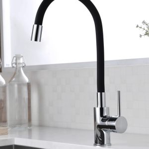 BRUNO μπαταρία πάγκου κουζίνας M54804-006C-S626, εύκαμπτη, αναμεικτική, μαύρη 3 αναμεικτική