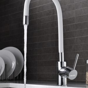 BRUNO μπαταρία πάγκου κουζίνας M54804-006C-S626, εύκαμπτη, αναμεικτική, λευκή 3 αναμεικτική