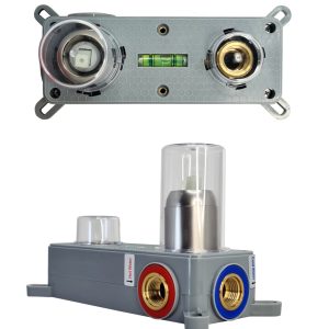 BRUNO μπαταρία νιπτήρα M61615-207, εντοιχισμού, αναμεικτική, ασημί 3 αναμεικτική