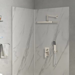 BRUNO σετ κεφαλή ντους με τηλέφωνο M63542-221, αναμεικτική, εντοιχισμού, ασημί 2 αναμεικτική