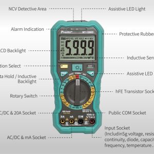 PROSKIT ψηφιακό πολύμετρο MT-1280D, 1000V DC, NVC, True RMS 3 NVC