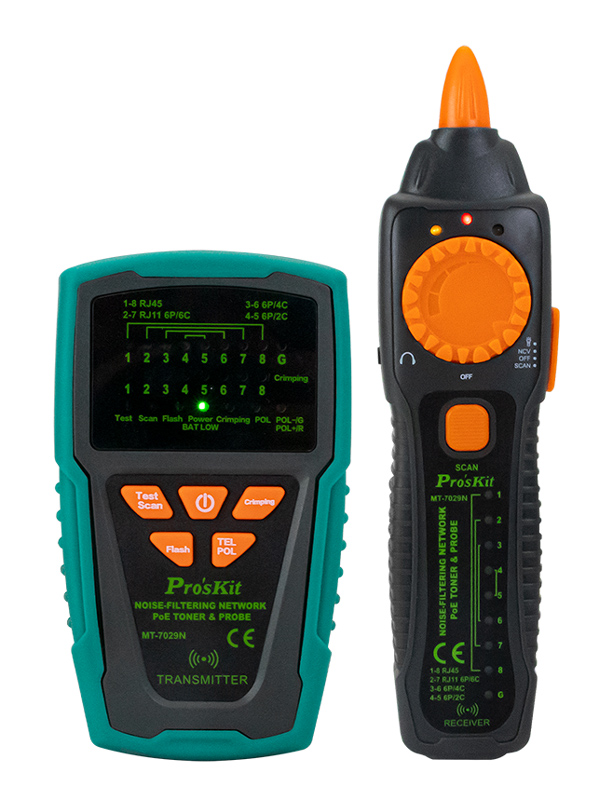 PROSKIT tester καλωδίων δικτύου MT-7029N για RJ45/11/12 PROSKIT tester καλωδίων δικτύου MT-7029N για RJ45/11/12